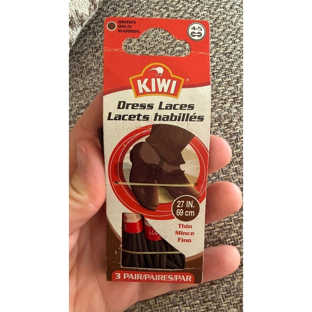 Kiwi NEW 2008 Brown Dress Shoe 27 in.‎ Laces 3-Pack